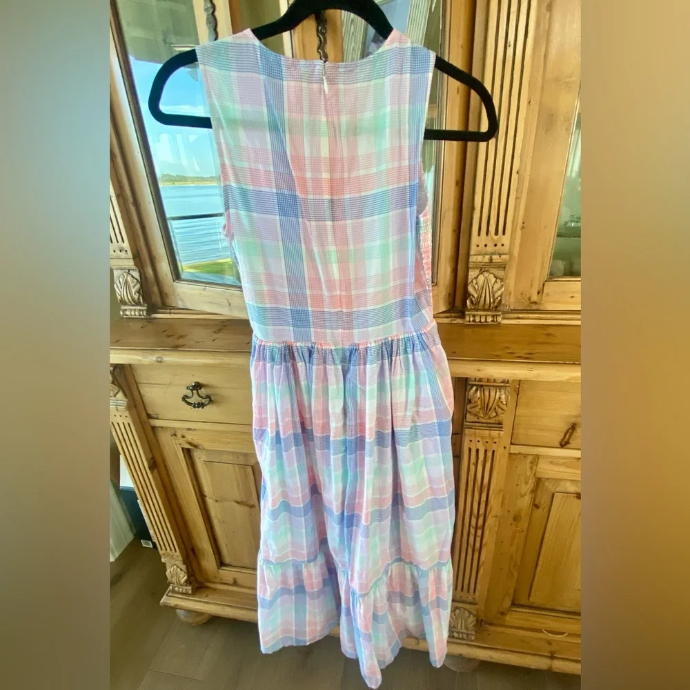 J Crew pastel plaid midi dress, size XXS - Picture 9 of 14
